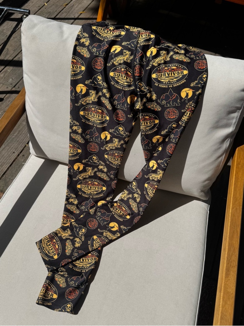Survivor-themed Black & Yellow Leggings